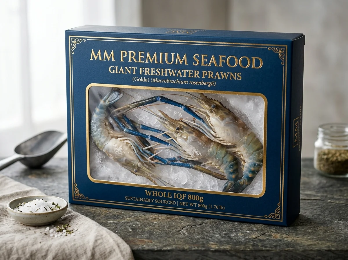 Giant Freshwater Prawns (Golda) – Whole Head-On IQF